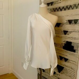 Classy White Asymmetrical Top